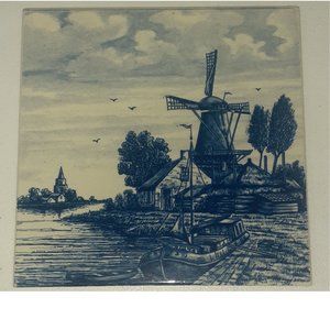 Delfts Blauw Windmill Tile Painting